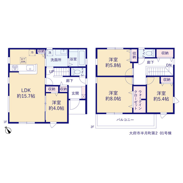 リーブルガーデン大府市半月町第２の見取り図