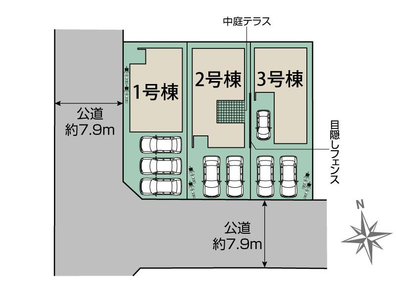 ブルーミングガーデン豊田市高上１丁目３棟の見取り図