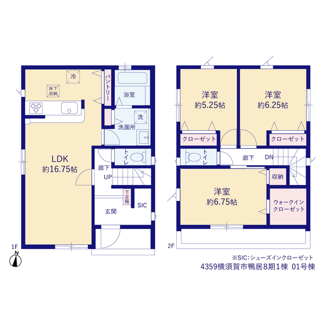 グラファーレ4359横須賀市鴨居８期１棟の見取り図