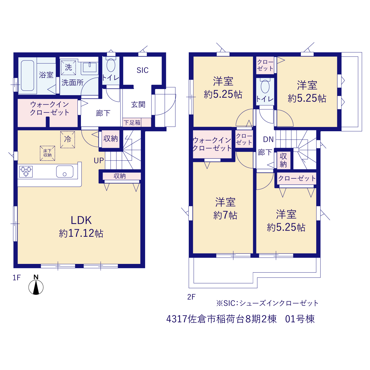 グラファーレ4317佐倉市稲荷台８期２棟の見取り図
