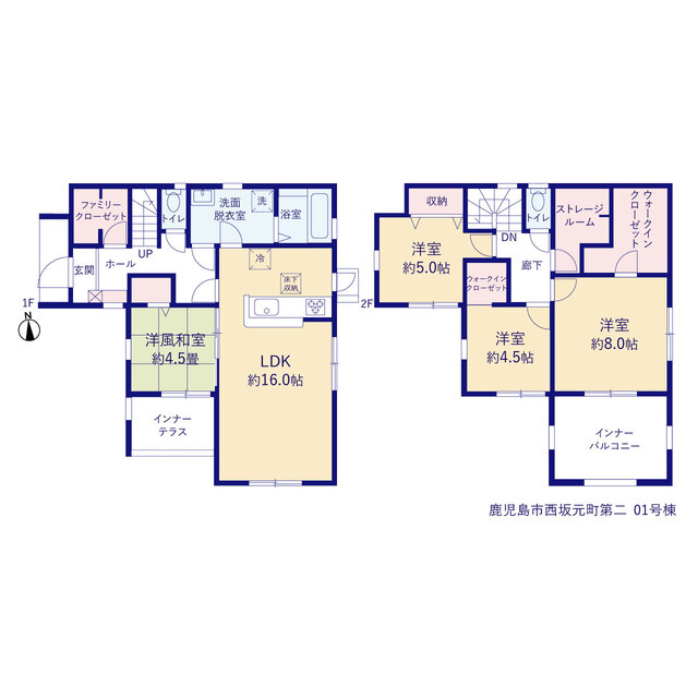 リーブルガーデン鹿児島市西坂元町第二の見取り図