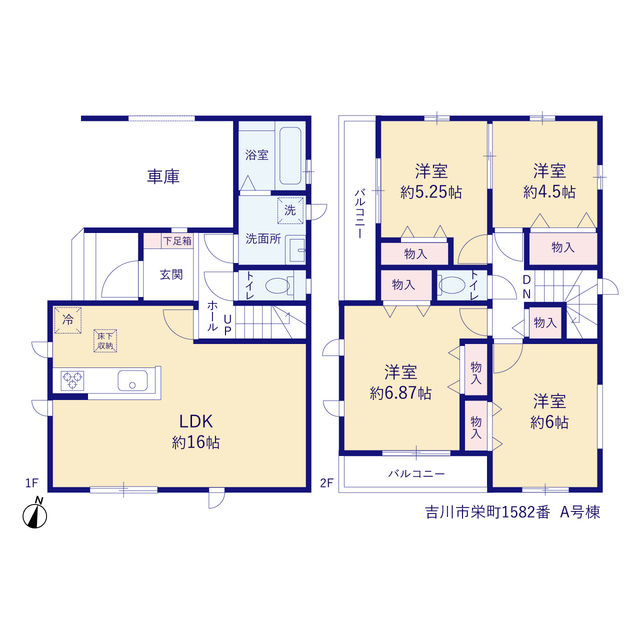 ハートフルタウン吉川市栄町1582番の見取り図