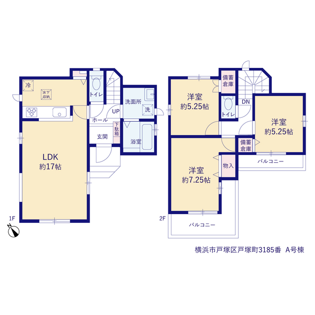 ハートフルタウン横浜市戸塚区戸塚町3185番の見取り図