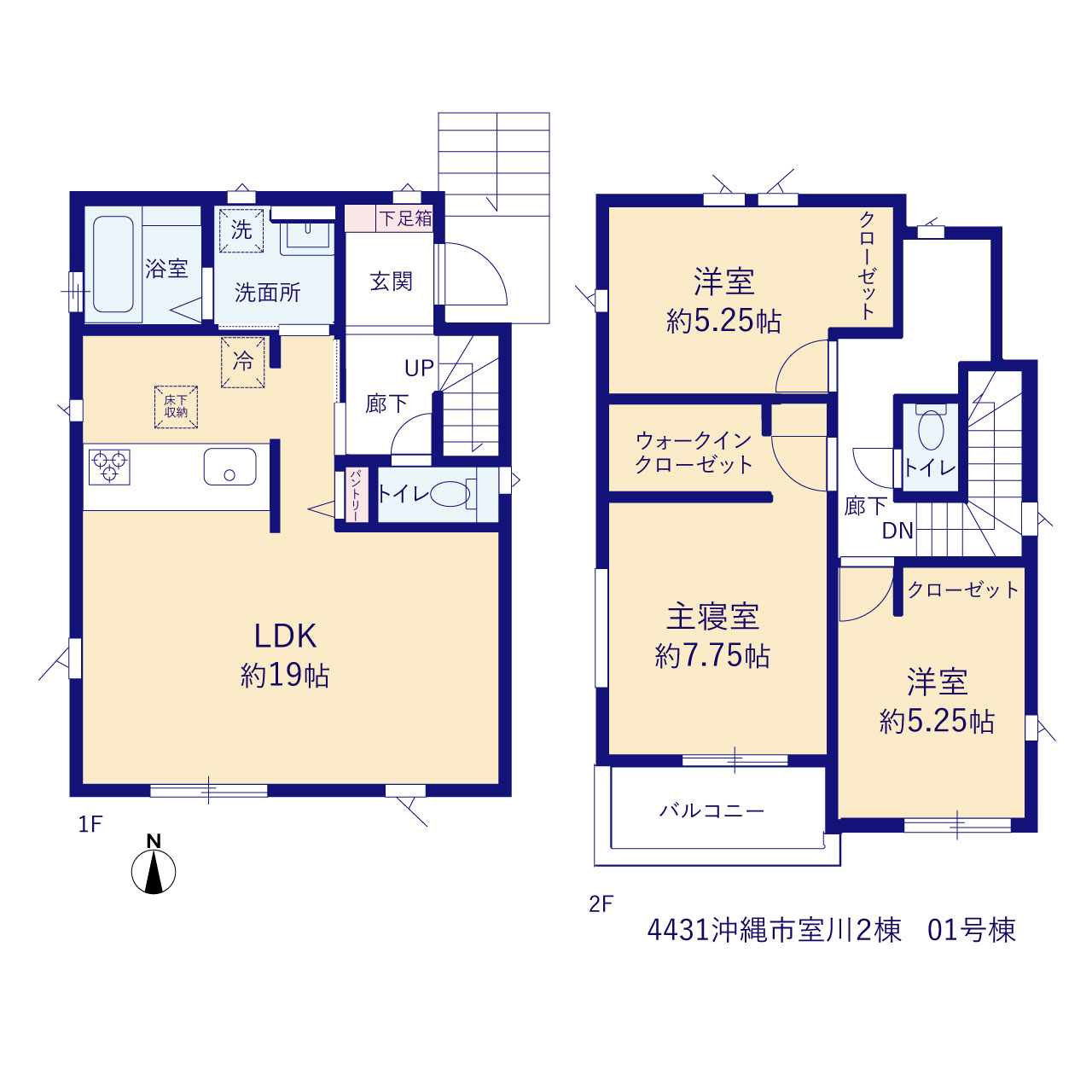 グラファーレ沖縄市室川２棟の見取り図