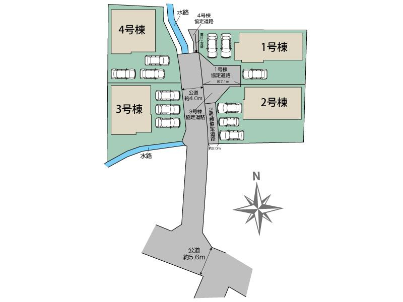ブルーミングガーデン福島市方木田古屋敷４棟の見取り図