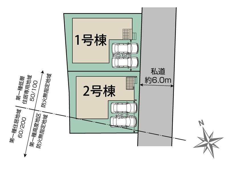 ブルーミングガーデン市川市柏井町２丁目２棟の見取り図