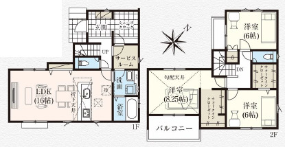 グラファーレ4382鶴ヶ島市脚折３２期４棟の見取り図