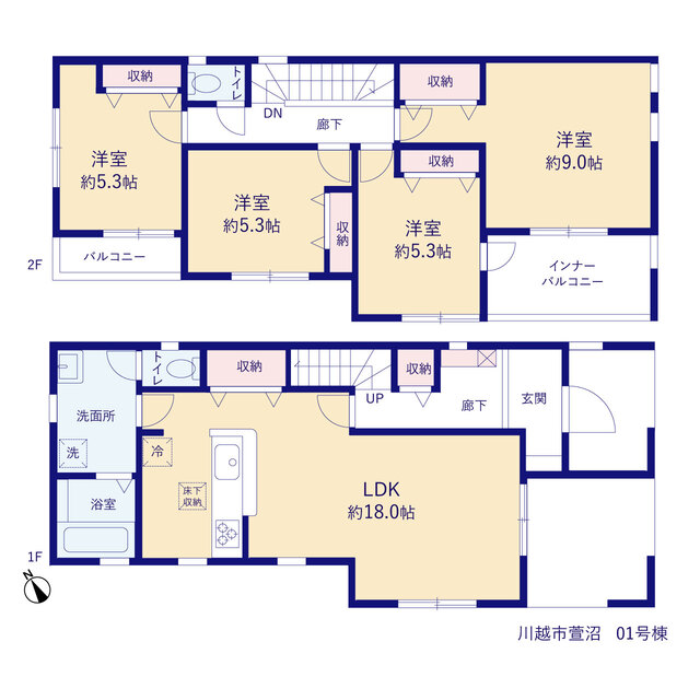 リーブルガーデン川越市萱沼の見取り図