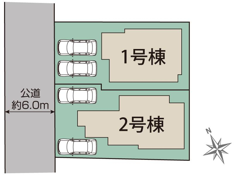 瀬戸市八幡台5丁目4期2棟 区画図 【販売中物件：1号棟、2号棟】
