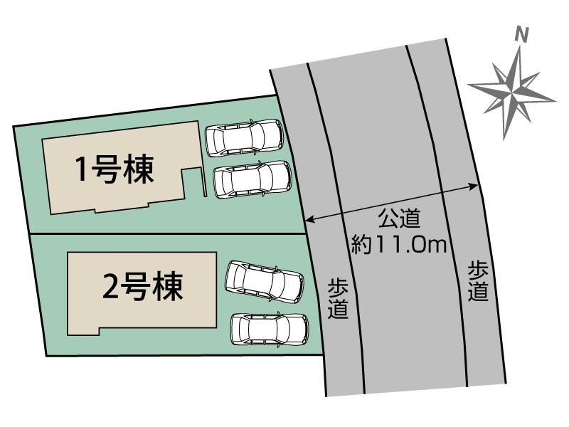 ブルーミングガーデン福岡市東区高美台３丁目２棟の見取り図