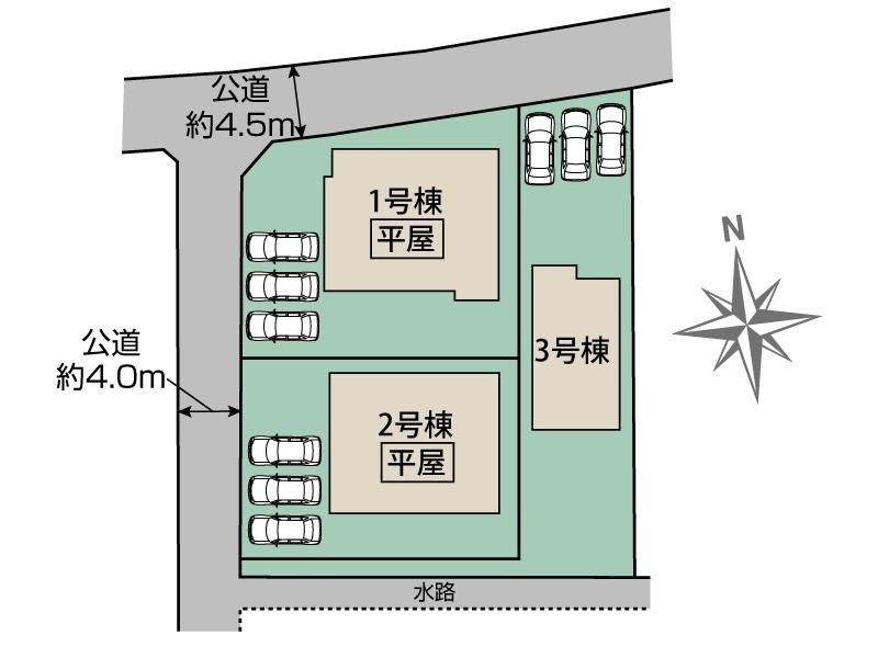 深谷市稲荷町北3棟 区画図 【販売中物件：1号棟、2号棟、3号棟】