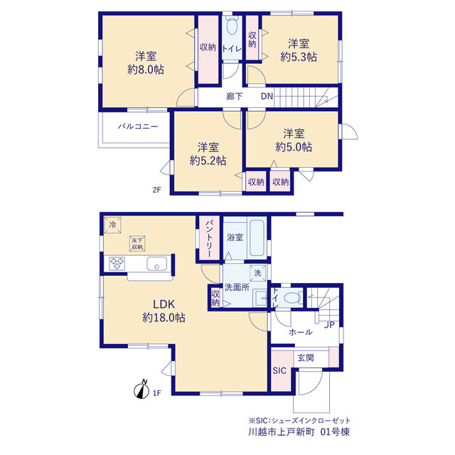 リーブルガーデン川越市上戸新町の見取り図