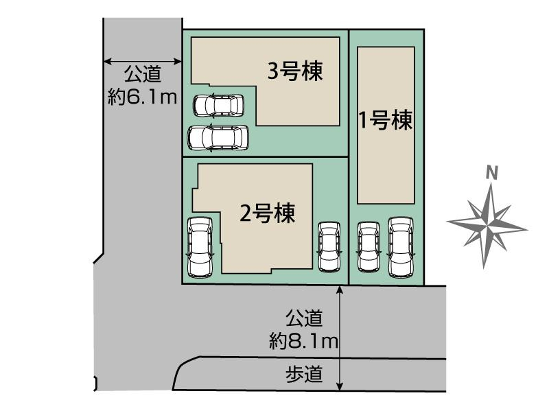 ブルーミングガーデン糟屋郡宇美町平和２丁目３棟の見取り図