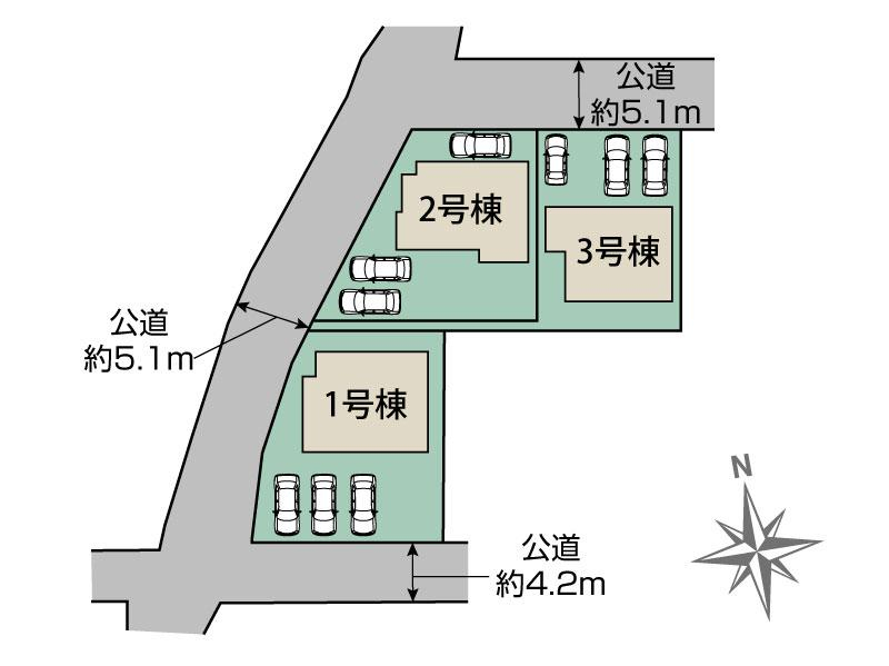 ブルーミングガーデン朝倉郡筑前町朝園３棟の見取り図
