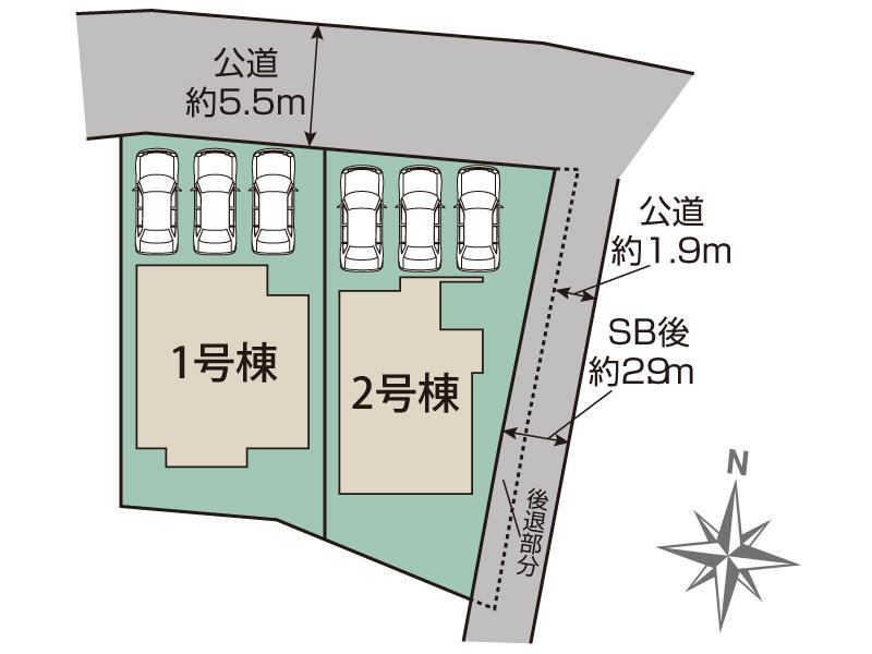 一宮市今伊勢町馬寄東更屋敷2棟 区画図 【販売中物件：1号棟、2号棟】