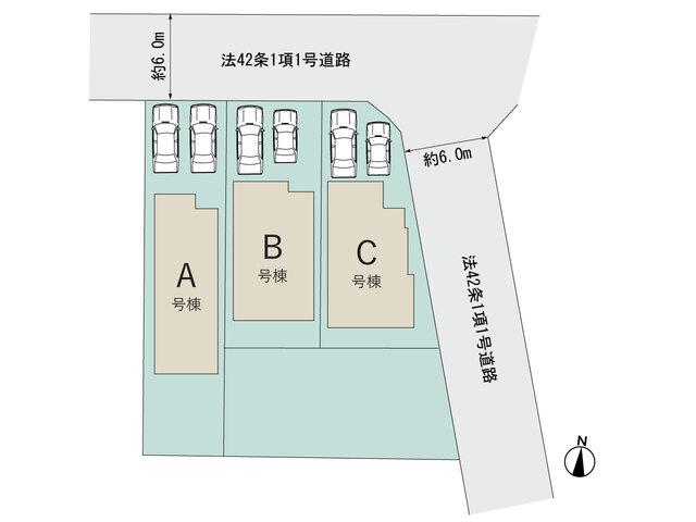 【販売中物件：A号棟、B号棟、C号棟】