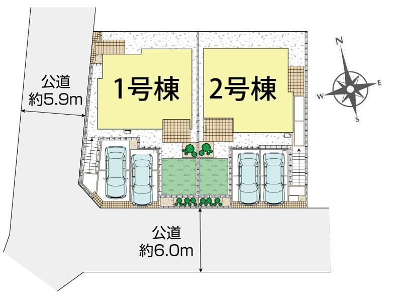 横浜市磯子区洋光台1丁目2棟 区画図 【販売中物件：1号棟、2号棟】