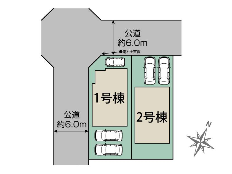 千葉市緑区おゆみ野5丁目2棟 区画図 【販売中物件：1号棟、2号棟】
