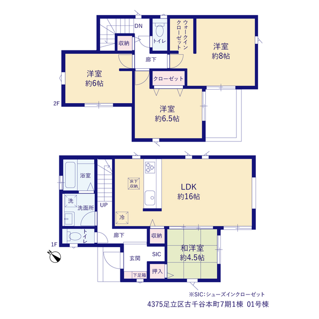 グラファーレ4375足立区古千谷本町７期１棟の見取り図