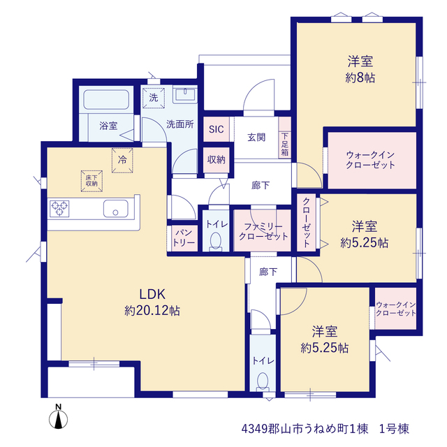 グラファーレ4349郡山市うねめ町１棟の見取り図