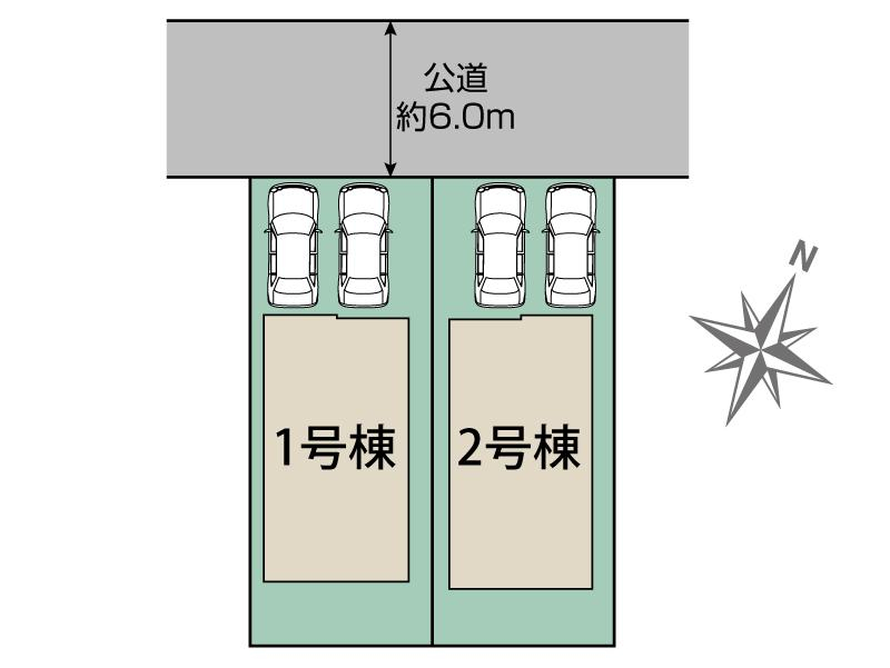 千葉市緑区おゆみ野5丁目2棟 区画図 【販売中物件：1号棟、2号棟】