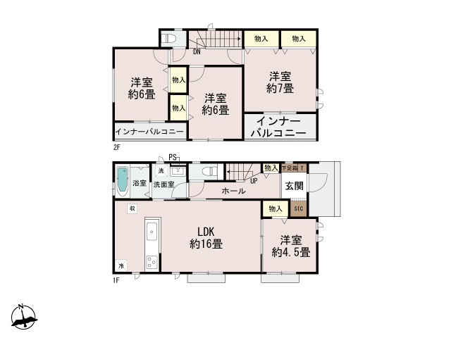 ハートフルタウン玉村町上之手1537番の見取り図