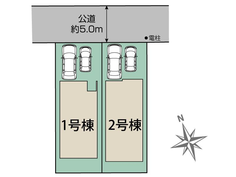 千葉市若葉区千城台東2丁目2棟 区画図 【販売中物件：1号棟、2号棟】