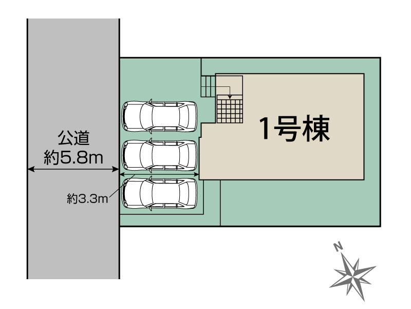 市原市青葉台5丁目1棟 区画図 【販売中物件：1号棟】