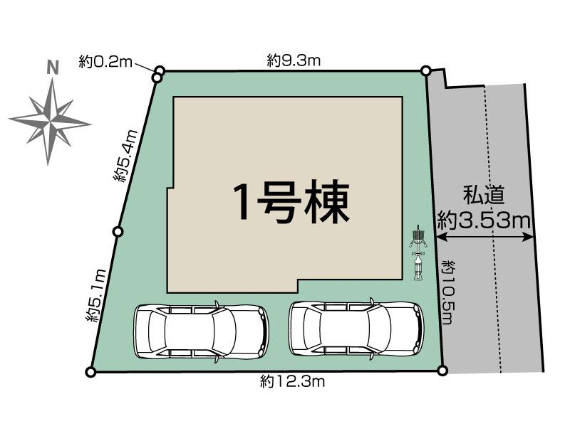羽曳野市南恵我之荘2丁目1棟 区画図 【販売中物件：1号棟】