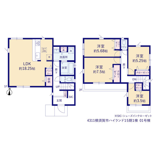 グラファーレ4311横須賀市ハイランド１５期１棟の見取り図