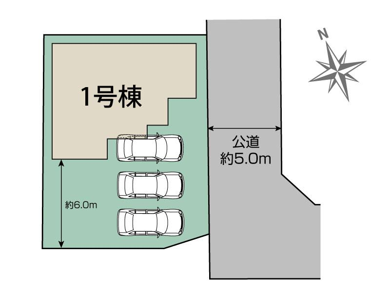 津島市喜楽町2期1棟 区画図 【販売中物件：1号棟】
