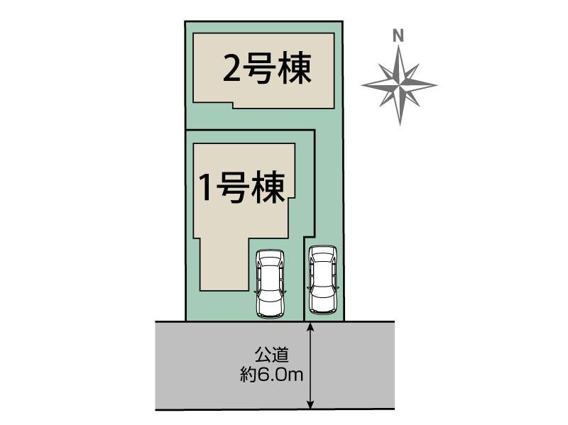 東大和仲原1棟 区画図 【販売中物件：1号棟、2号棟】