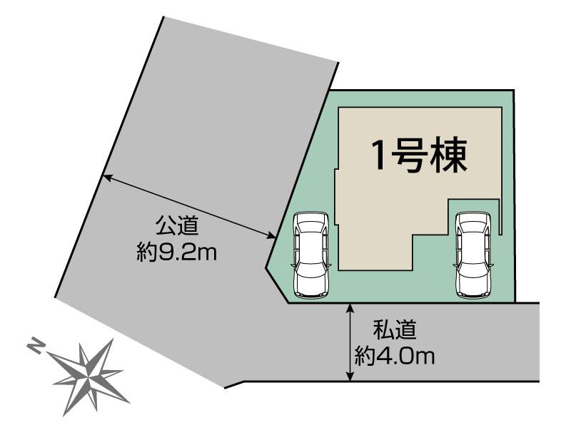 伊丹市安堂寺町6丁目1棟 区画図 【販売中物件：1号棟】