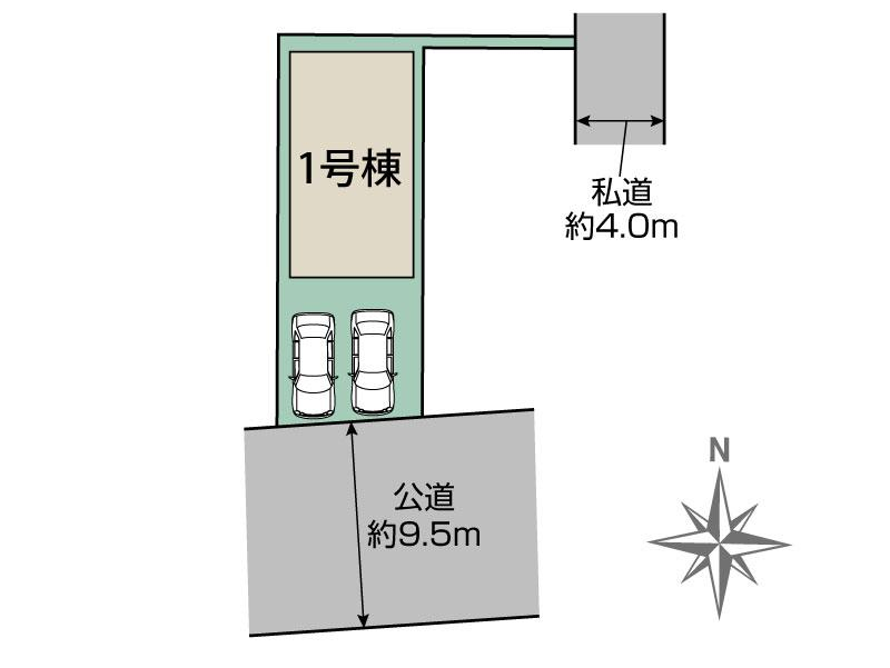 足立区伊興本町2丁目1棟 区画図 【販売中物件：1号棟】