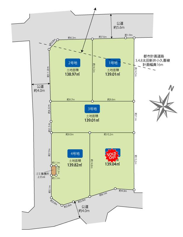 白岡市白岡5区画 区画図