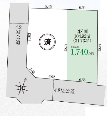 グラファーレ4382川越市むさし野７期２棟の見取り図