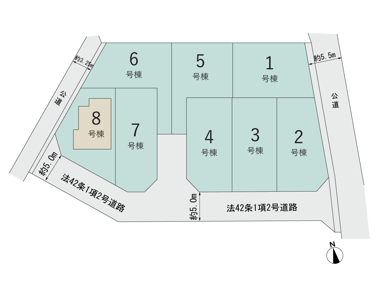 グラファーレ4363府中市四谷１９期８棟の見取り図