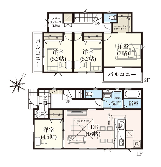 グラファーレ4346池田市畑２期１棟の見取り図