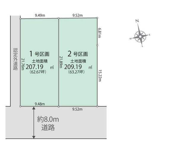 リナージュ下野市文教１丁目０２期の見取り図