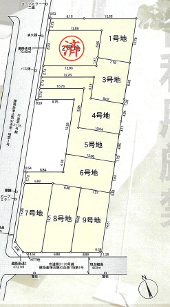 【販売中物件：1区画、3区画、4区画、5区画、6区画、7区画、8区画、9区画】