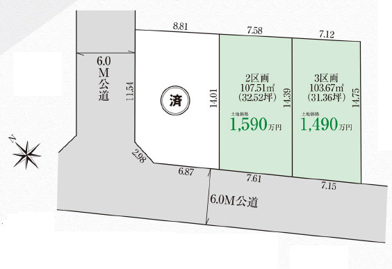 グラファーレ4382鶴ヶ島市脚折町１１期３棟の見取り図
