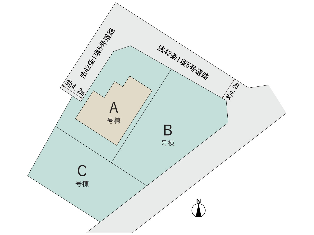 ハートフルタウン川越市安比奈新田266番の見取り図