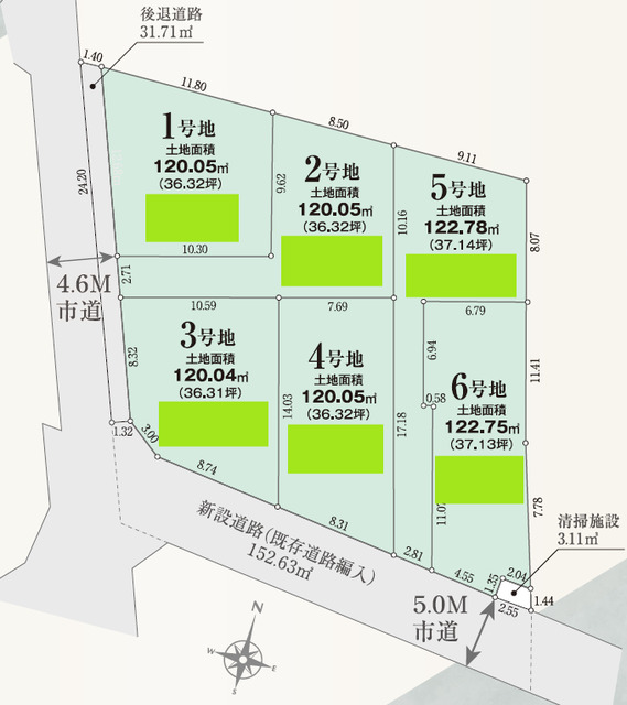 リナージュネクスジー清瀬市竹丘３丁目０１期の見取り図